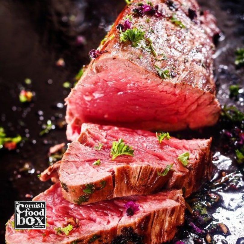Cornish grass fed rare breed beef fillet freshly prepared by James Kittows of Fowey