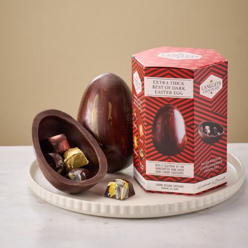 Langleys dark chocolate Easter egg 220g with rocky road chocolates