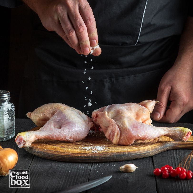 preparing cornish chicken legs